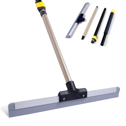Yocada Floor Squeegee Scrubber with 55" Telescopic Iron Pole Soft Rubber for Tile Floor Window Glass