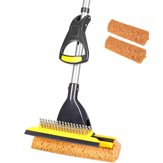 Yocada Pet Hair Removal Rubber Broom with Squeegee 2 in 1 Floor Brush –  YOCADA