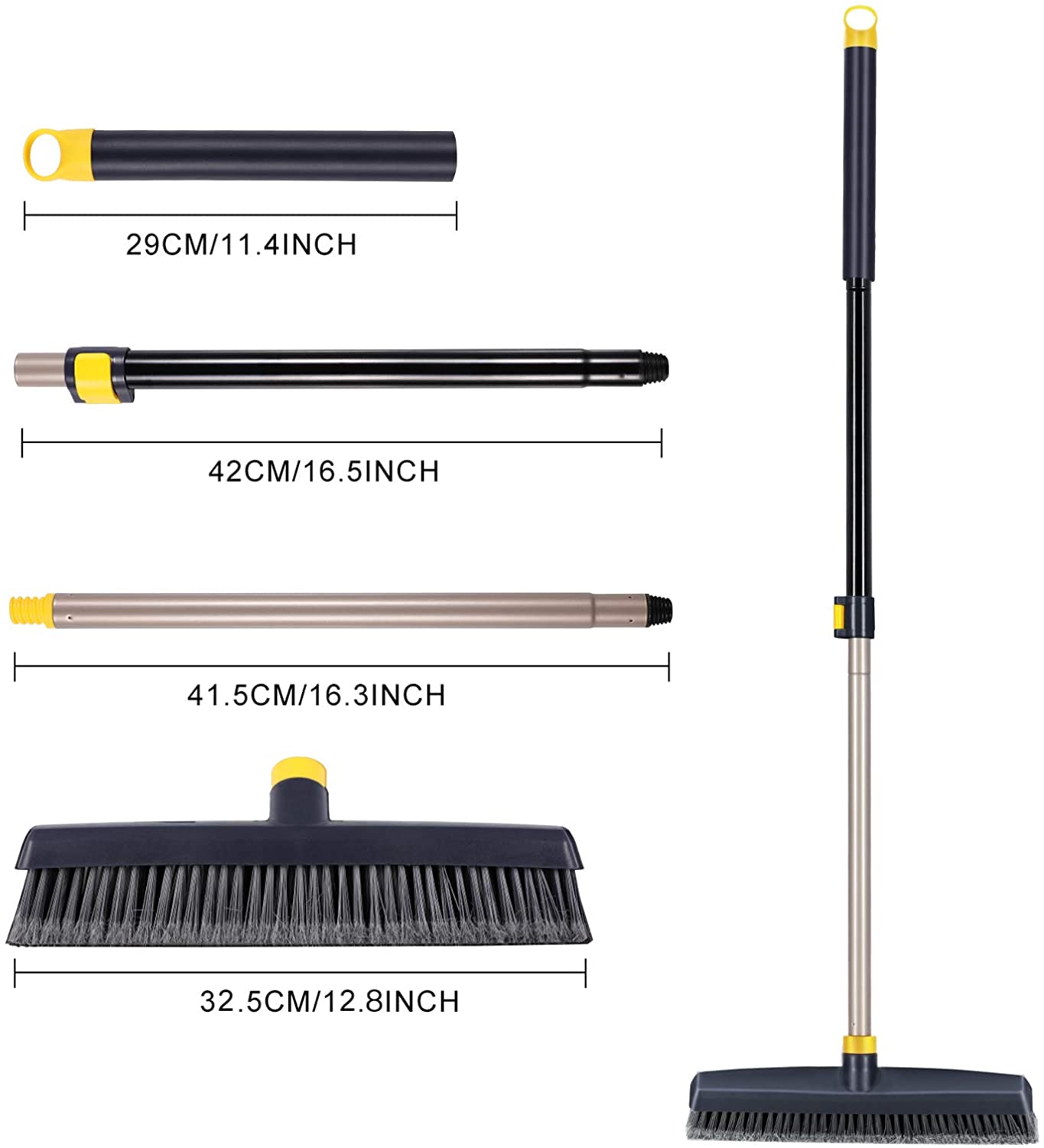 Yocada 18 Inch Push Broom Heavy-Duty Outdoor Commercial Broom